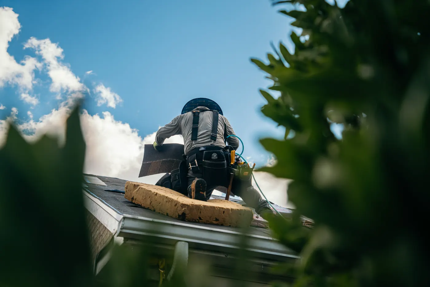 Storm damage documentation on a Woodshire commercial building